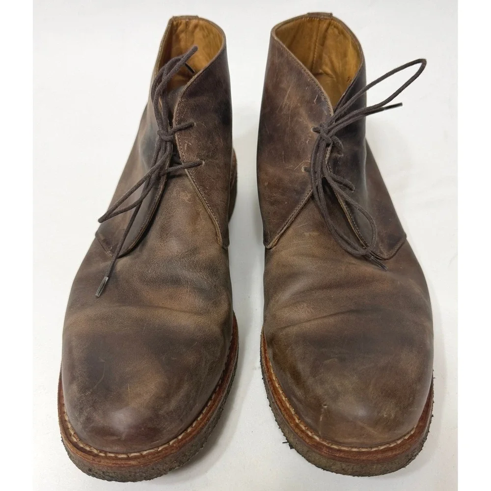 Calzoleria Harris Desert Chukka Boots‎ Mens Size 10 Brown Leather Gum Sole Italy